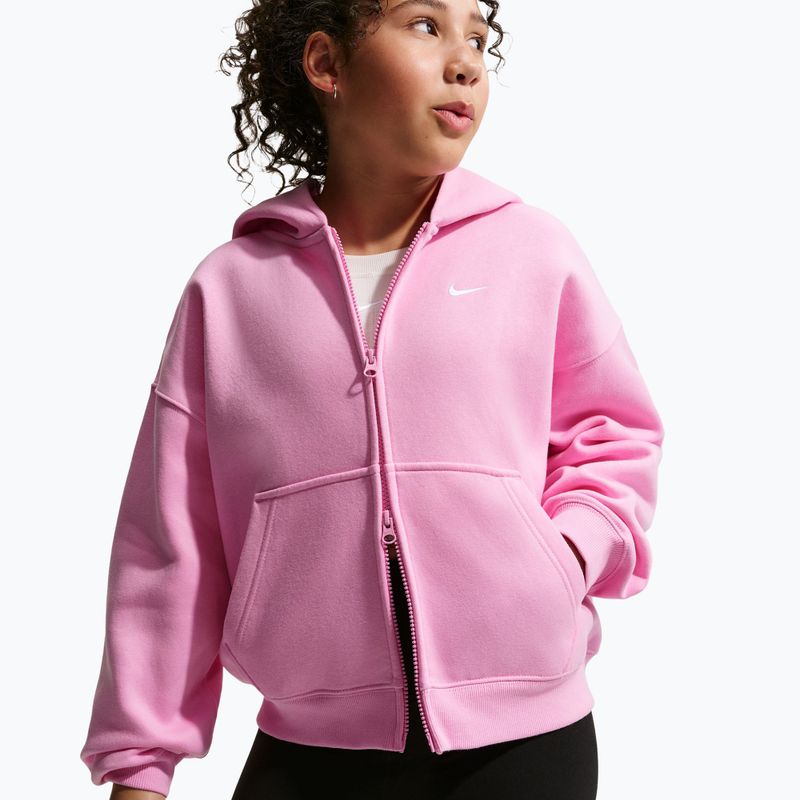 Gyerekpulóver Nike Sportswear Studio Fleece pink rise/white 5