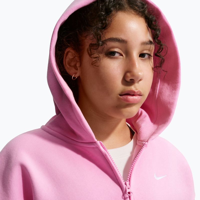Gyerekpulóver Nike Sportswear Studio Fleece pink rise/white 6