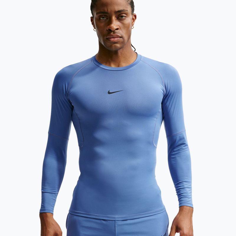 Férfi edző hosszú ujjú póló Nike Pro indigo storm/black