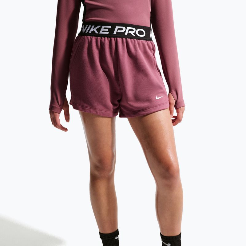 Gyerek rövidnadrág Nike Pro Fleece pink smoke/pink smoke/black/white 4