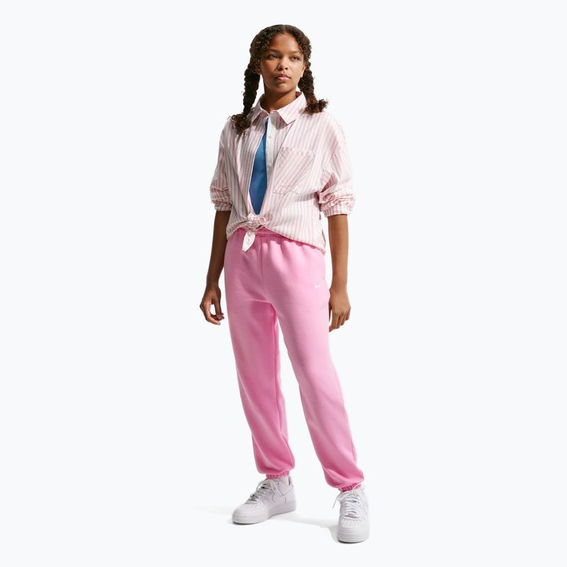 Gyerek nadrág Nike Sportswear Studio Fleece pink rise/white 2