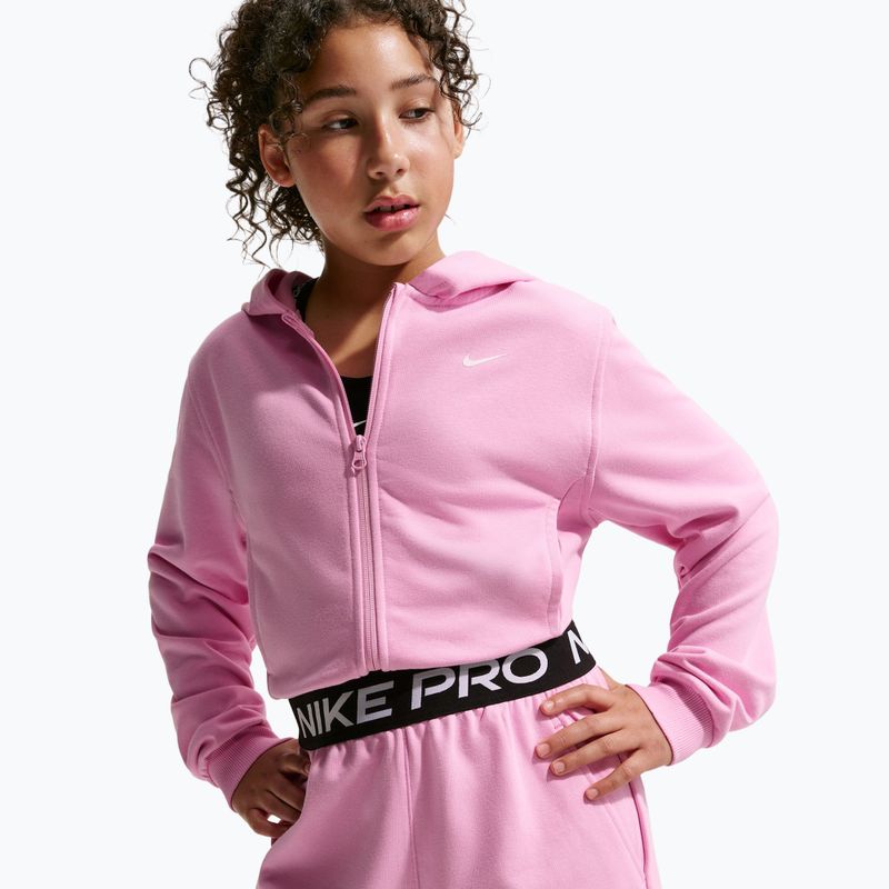 Gyerek rövidnadrág Nike Pro Fleece pink rise/pink rise/black/white 4