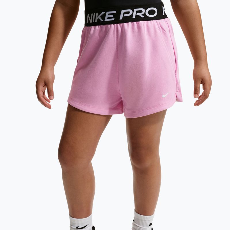Gyerek rövidnadrág Nike Pro Fleece pink rise/pink rise/black/white 5
