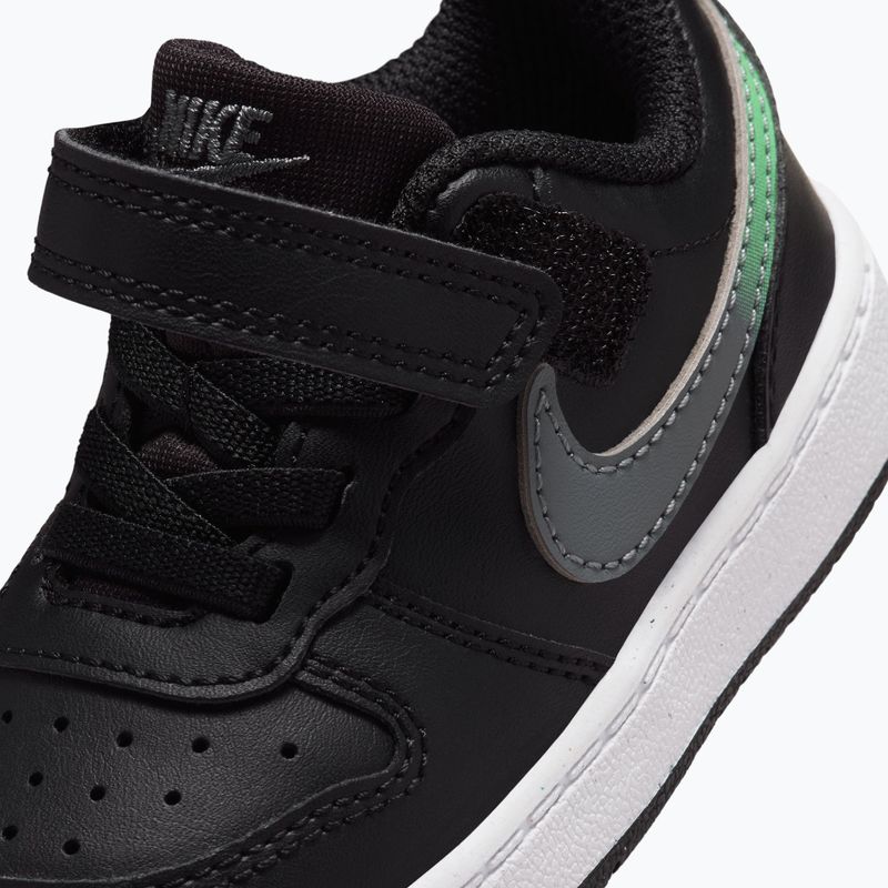 Gyermekcipő Nike Court Borough Low black/smoke grey/white/illusion green 5