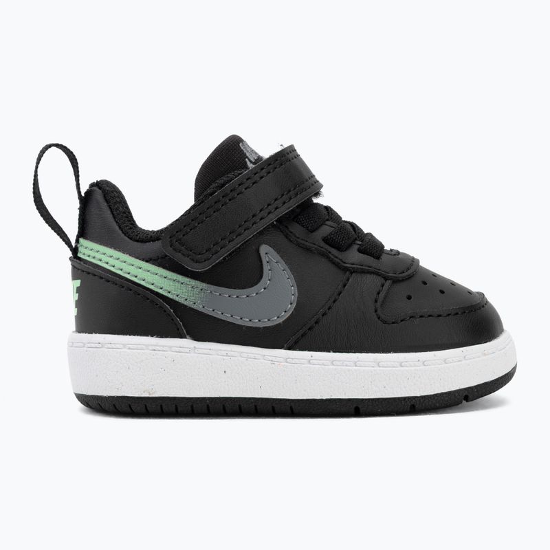 Gyermekcipő Nike Court Borough Low black/smoke grey/white/illusion green 2