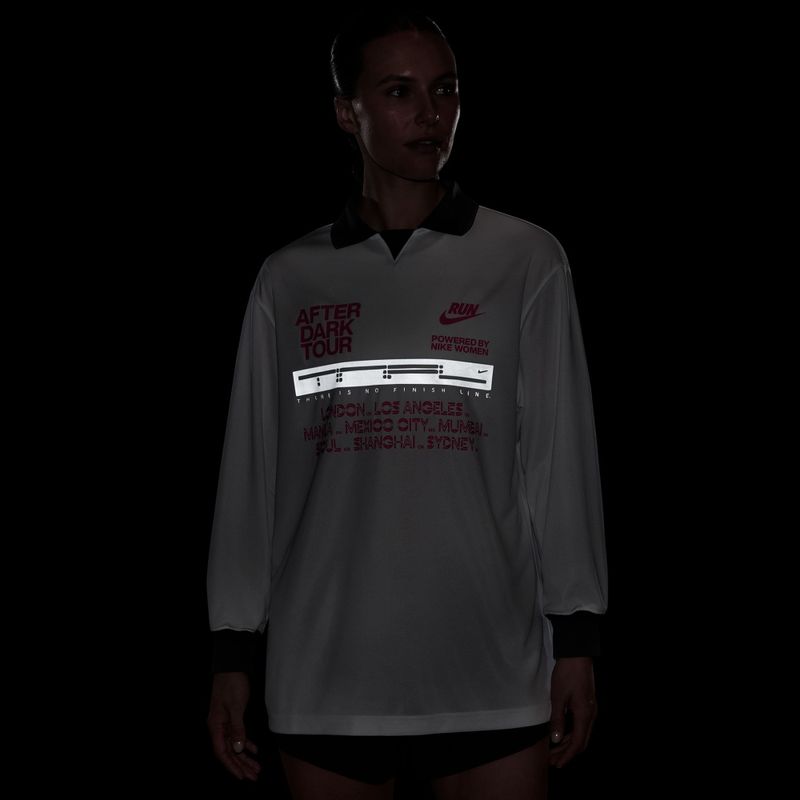 Női hosszú ujjú póló futáshoz Nike After Dark Tour white/anthracite 4