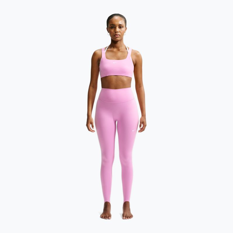 Női edzőleggingsek Nike One pink rise/white 2