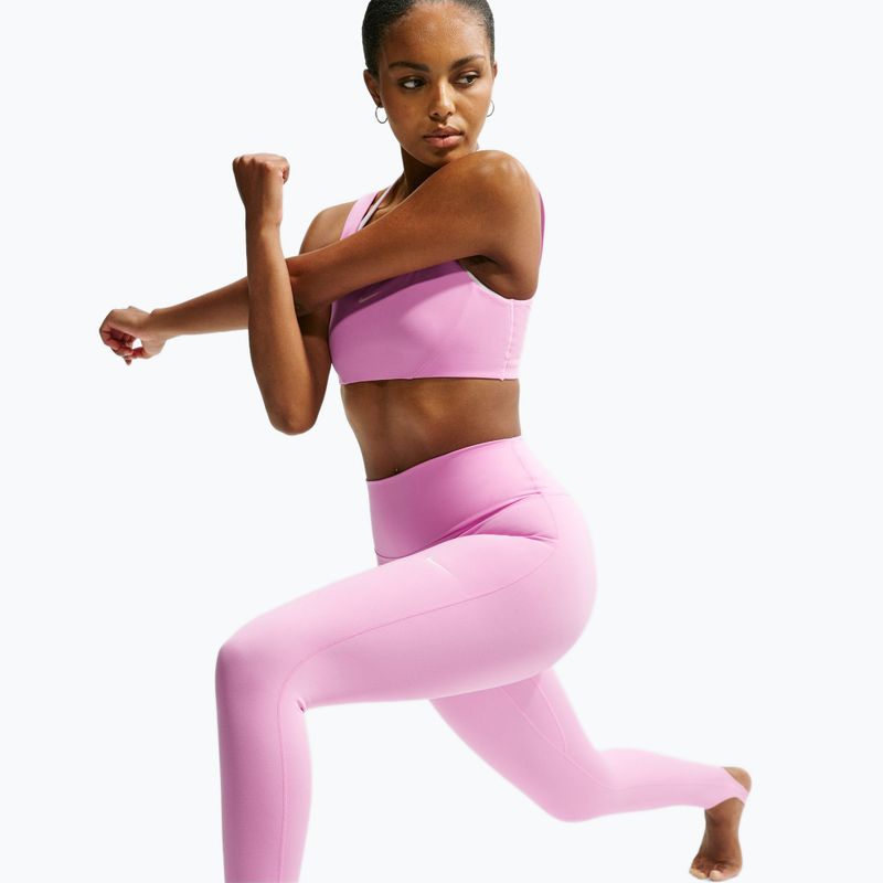 Női edzőleggingsek Nike One pink rise/white 8