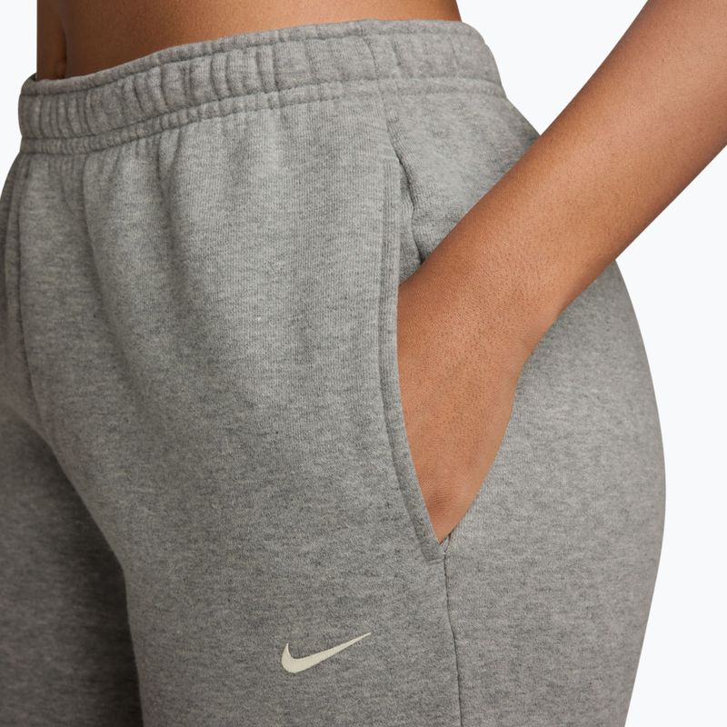Női nadrág Nike Studio Fleece dark grey heather/sail 3