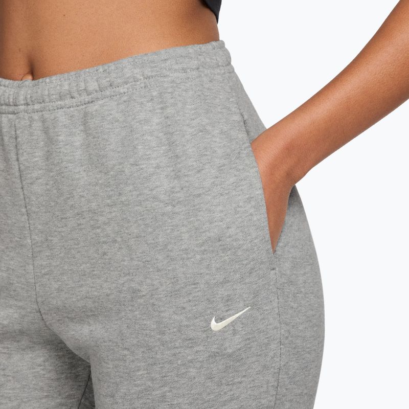 Női nadrág Nike Studio Fleece dark grey heather/Sail 3