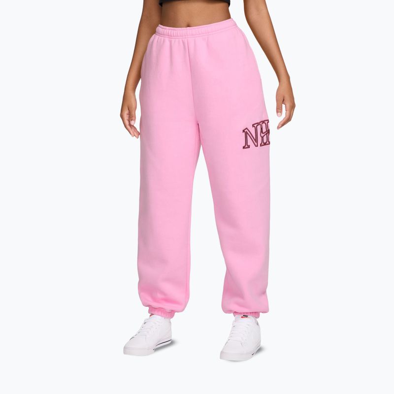 Női nadrág Nike Studio Fleece pink rise/pink smoke