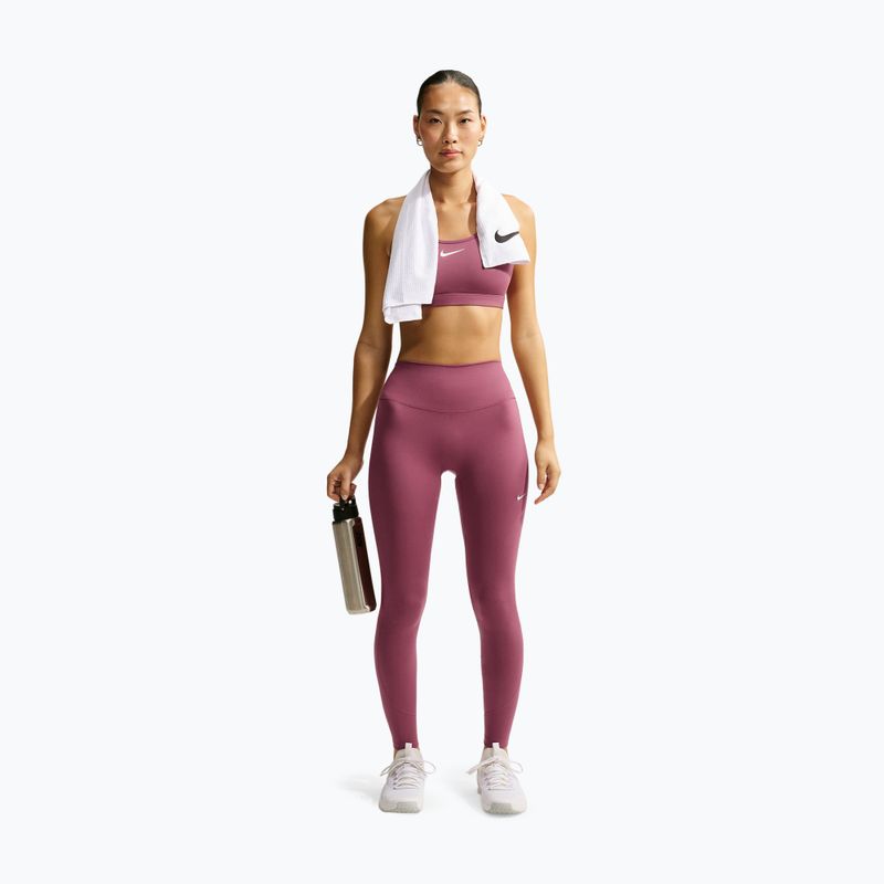 Női leggingsek Nike One pink smoke/pink smoke/pink rise/white 2