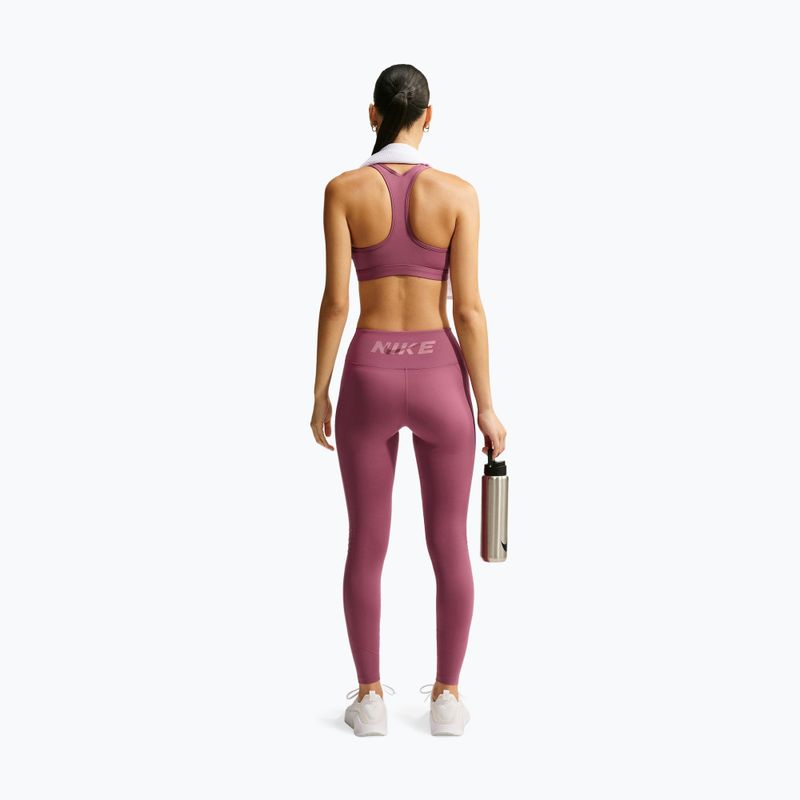 Női leggingsek Nike One pink smoke/pink smoke/pink rise/white 3