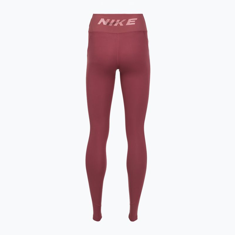 Női leggingsek Nike One pink smoke/pink smoke/pink rise/white 8