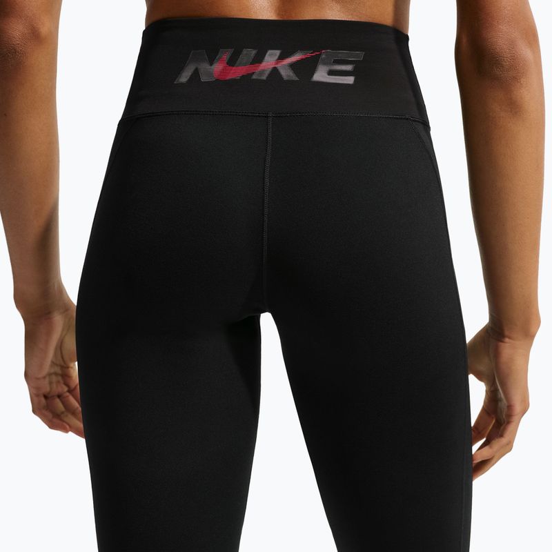 Női leggingsek Nike One black/black/university red/white 5