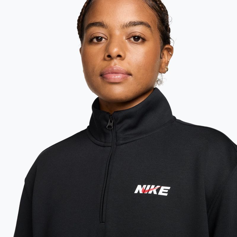 Női edzőpulóver Nike Studio Fleece Sport black/university red/white 3