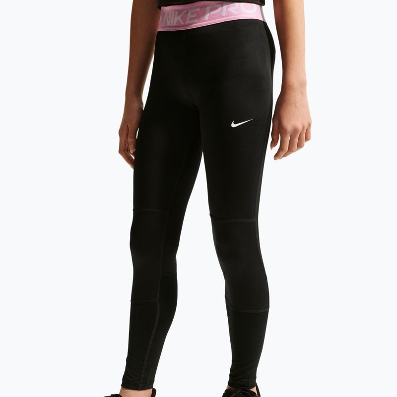 Gyerek leggingsek Nike Pro Dri-FIT black/pink rise/white