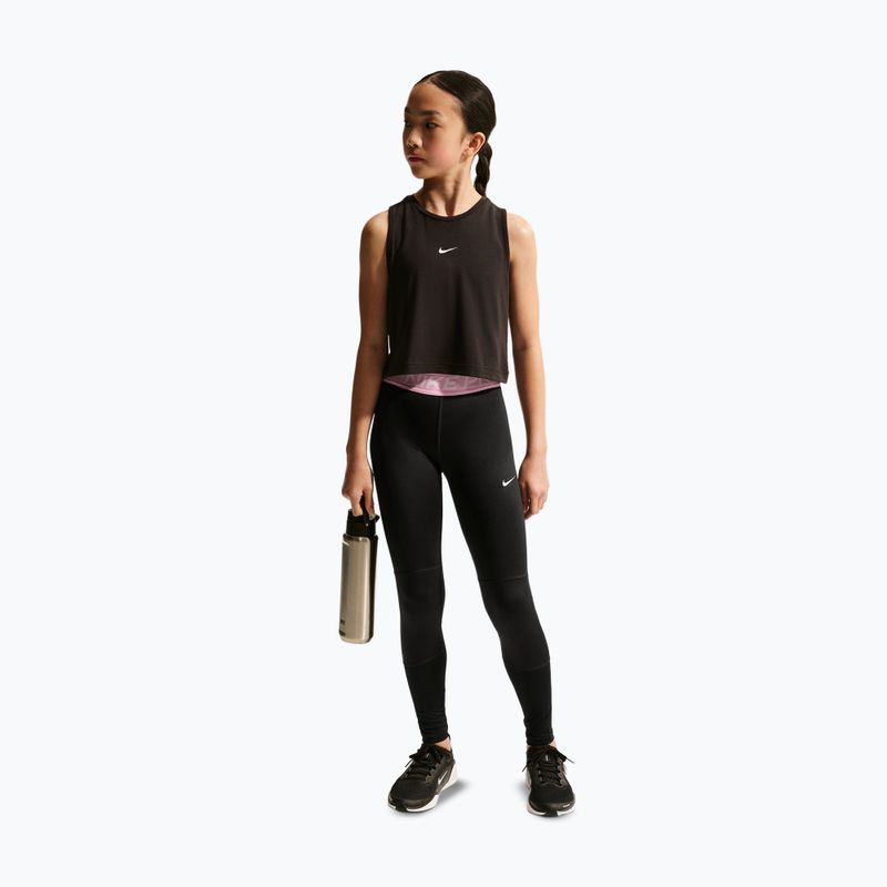 Gyerek leggingsek Nike Pro Dri-FIT black/pink rise/white 2