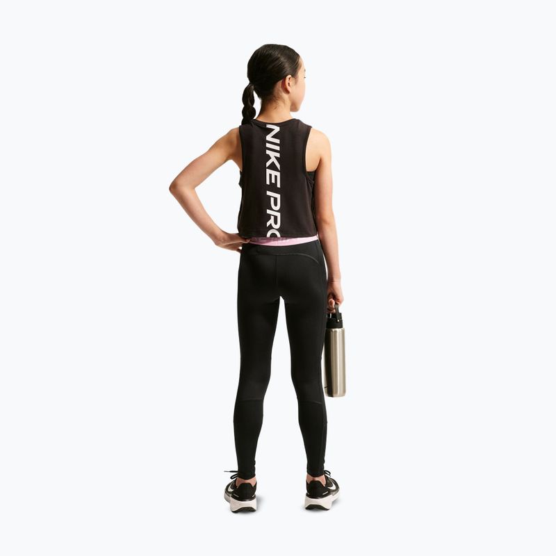 Gyerek leggingsek Nike Pro Dri-FIT black/pink rise/white 3