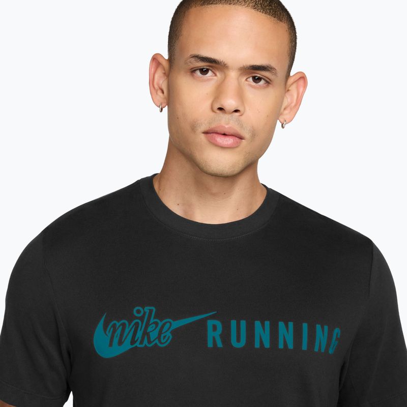 Férfi futó póló Nike Dri-Fit Running T-Shirt black/bright spruce 3