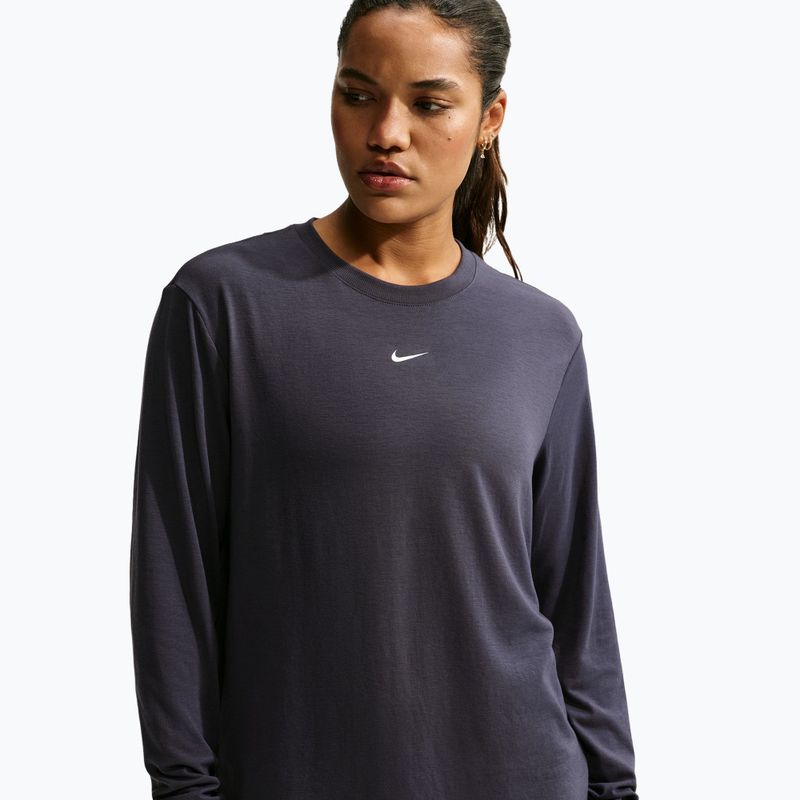Női edző hosszú ujjú póló Nike One Relaxed Dri-Fit gridiron/white 4