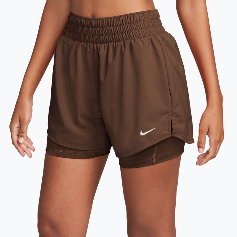Női rövidnadrág Nike One Dri-Fit High-Waisted 3" 2In1 cacao wow/white 3