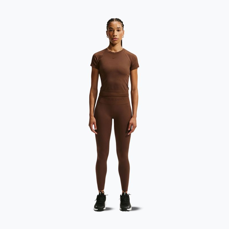 Női edző póló Nike Pro Seamless Dri-Fit SS cacao wow 2
