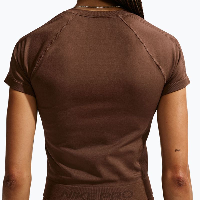 Női edző póló Nike Pro Seamless Dri-Fit SS cacao wow 5