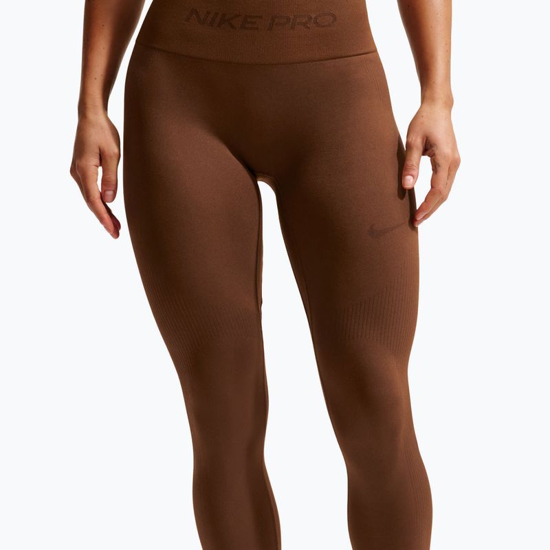 Női leggingsek Nike Pro Seamless High-Waisted 7/8 cacao wow 4