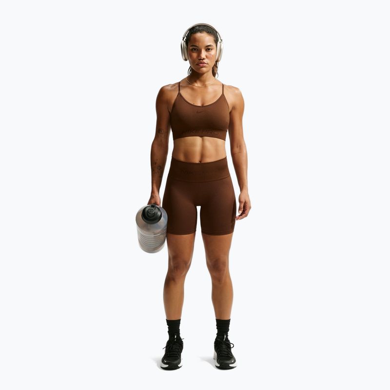 Női rövidnadrág Nike Pro Seamless High-Waisted Biker 5" cacao wow 2