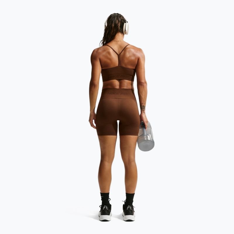 Női rövidnadrág Nike Pro Seamless High-Waisted Biker 5" cacao wow 3