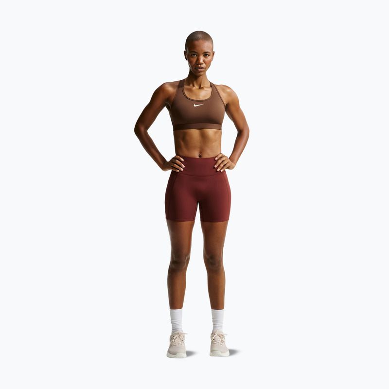 Női melltartó edzésre Nike Swoosh Medium Support cacao wow/white 2