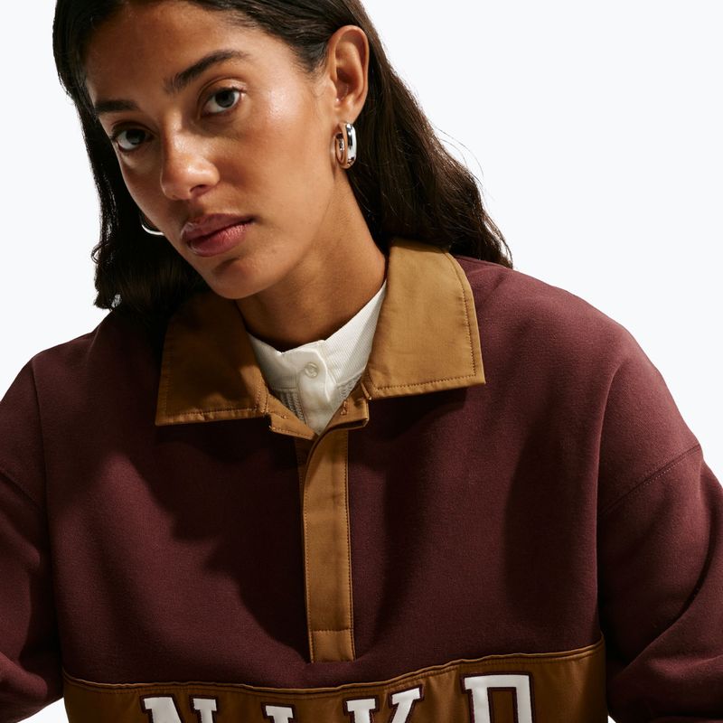 Női pulóver Nike Studio Fleece Medium Weight mystic dates/light british tan/sail 5