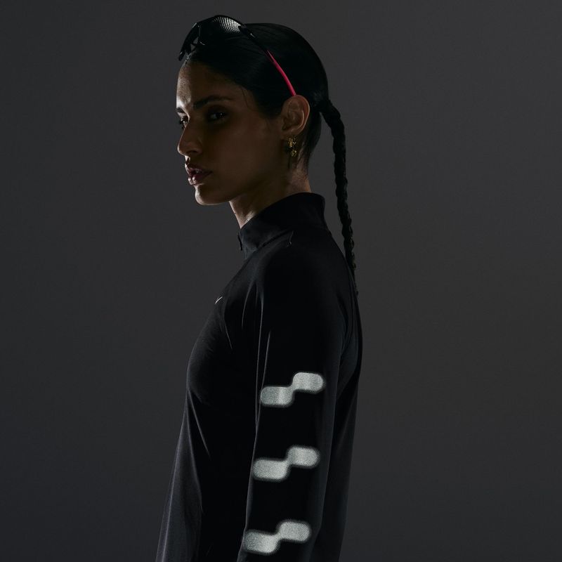 Női hosszú ujjú póló futáshoz Nike Tempo Flash black 7