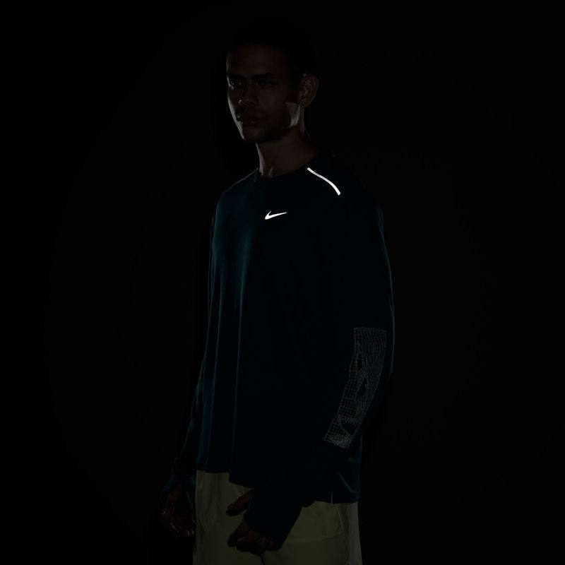 Férfi futó hosszú ujjú póló Nike Miler bright spruce 4