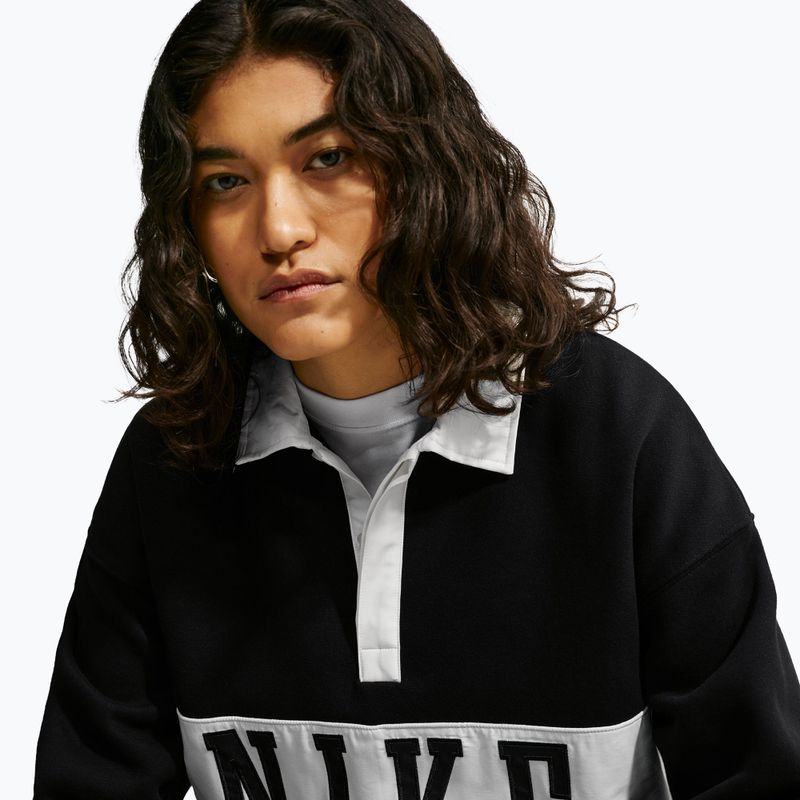 Női pulóver Nike Studio Fleece Medium Weight total black/sail/sail 5