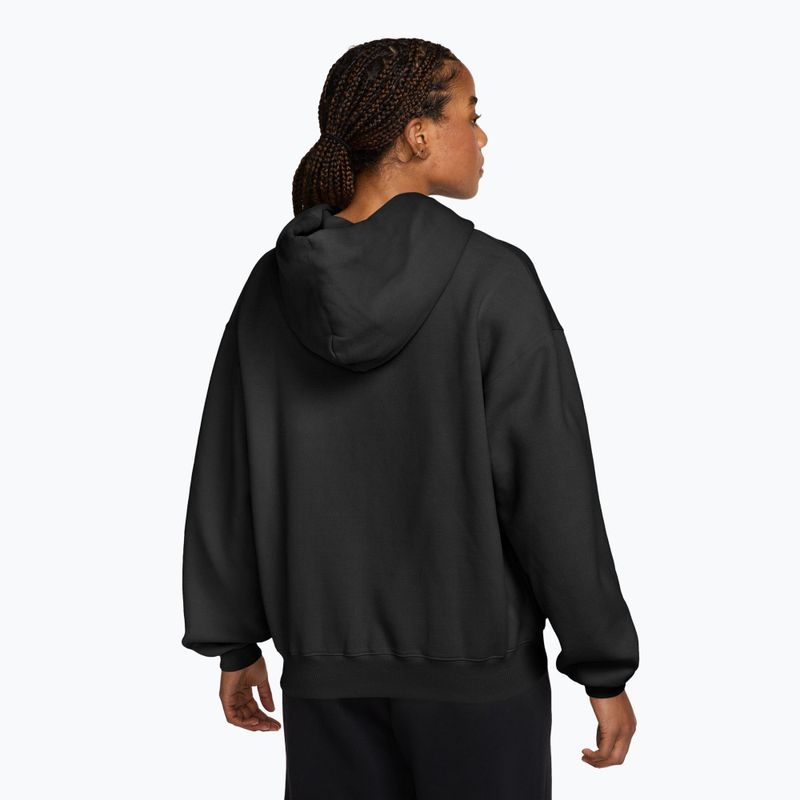 Női pulóver Nike Studio Fleece Medium Weight Oversized Full Zip total black/sail 2