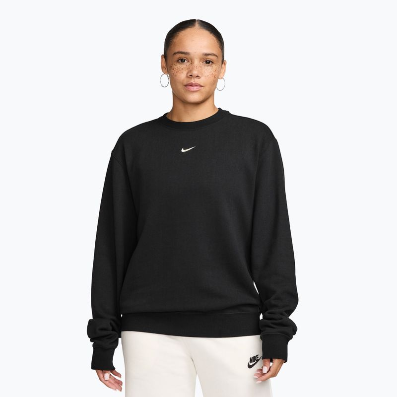 Női pulóver Nike Studio Fleece Lightweight total black/sail