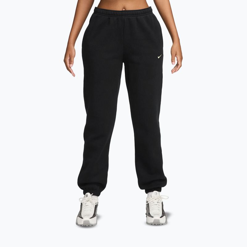 Női nadrág Nike Studio Fleece total black/sail
