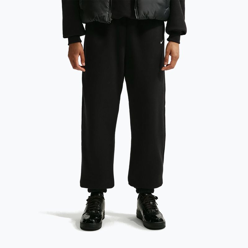 Női nadrág Nike Studio Fleece Medium Weight total black/sail