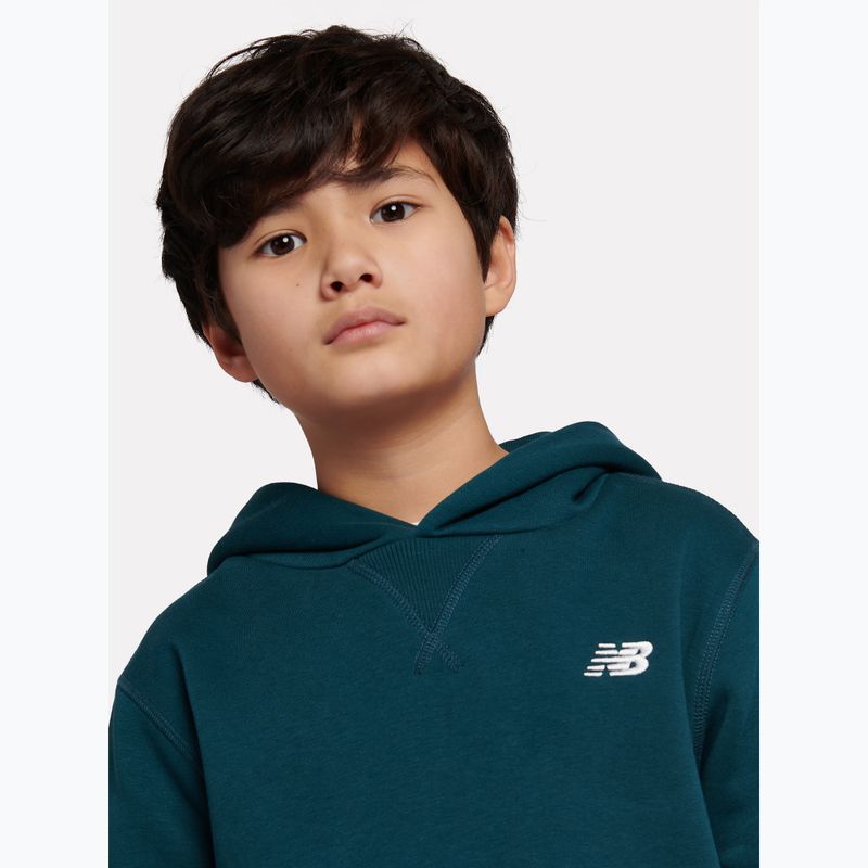 Gyerek pulóver New Balance Brush Back Small Logo Hoodie medusa green 5