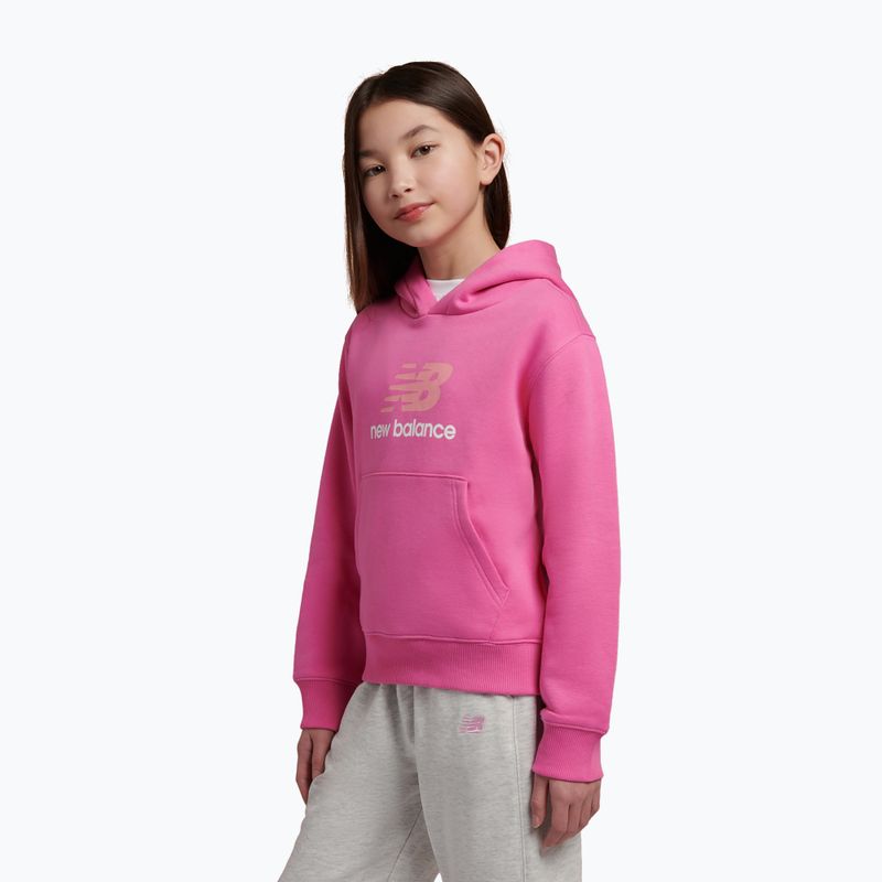 Gyerek pulóver New Balance FT Stacked Logo Hoodie pink satin 4
