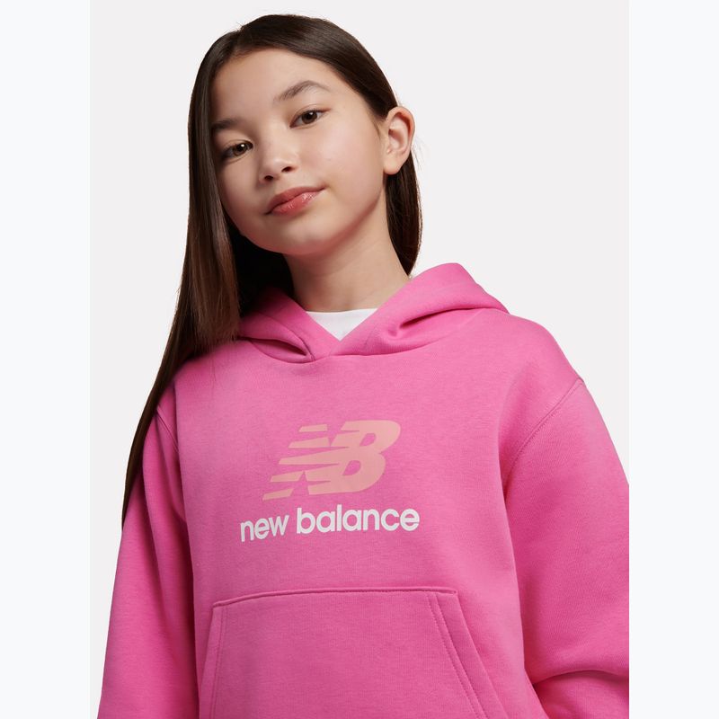 Gyerek pulóver New Balance FT Stacked Logo Hoodie pink satin 5
