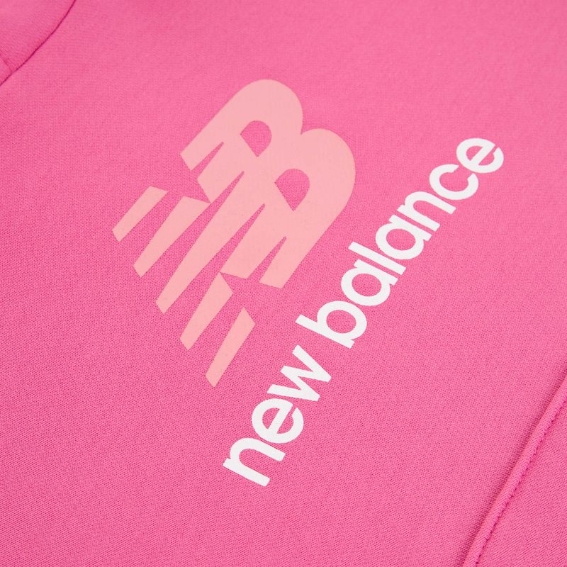 Gyerek pulóver New Balance FT Stacked Logo Hoodie pink satin 9