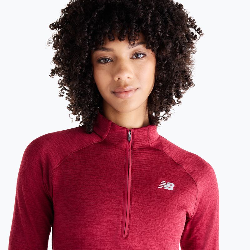 Női hosszú ujjú póló futáshoz New Balance Athletics Heat Grid 1/2 Zip podium red 4