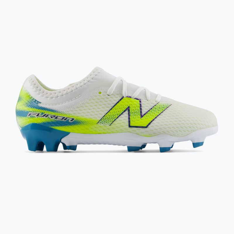 Gyermek focicipők New Balance Furon Team V9 FG white/alkaline green 2