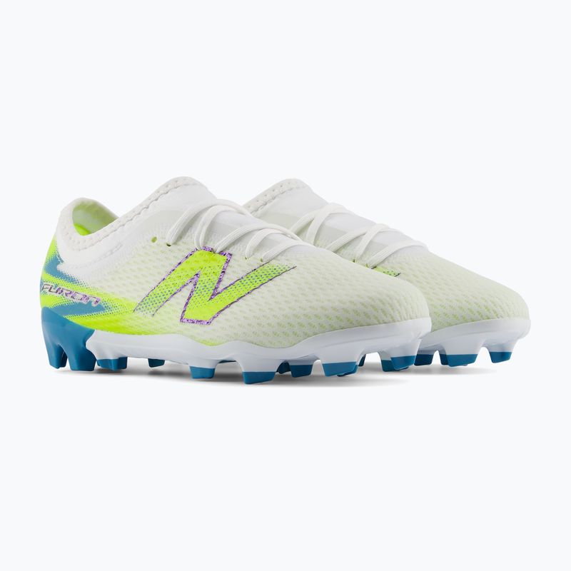 Gyermek focicipők New Balance Furon Team V9 FG white/alkaline green 4