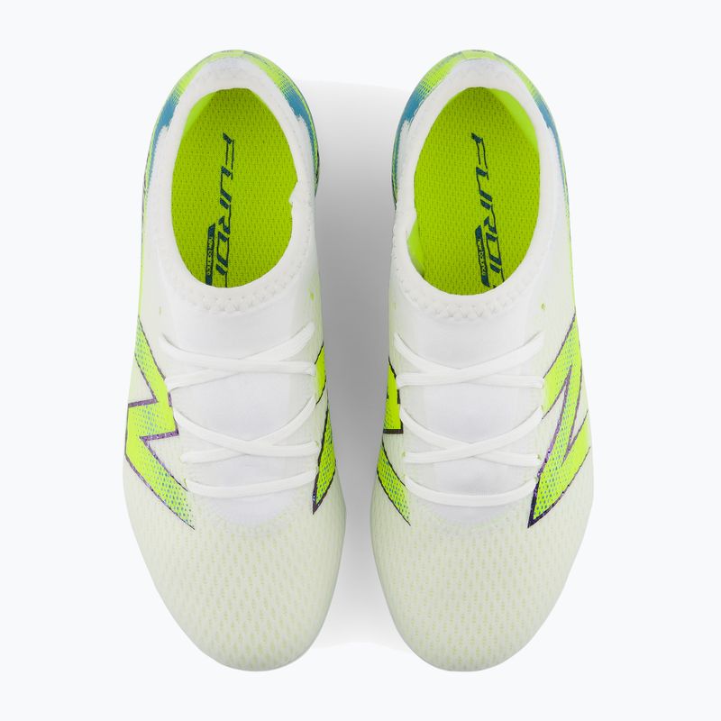 Gyermek focicipők New Balance Furon Team V9 FG white/alkaline green 6