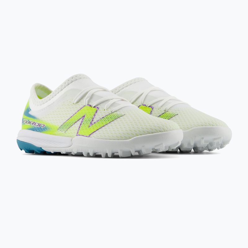 Gyermek focicipők New Balance Furon Team V9 TF white/alkaline green 3