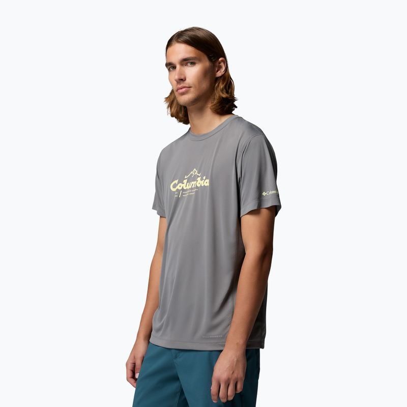 Férfi póló Columbia Zero Rules Light Graphic Crew city grey/scripted peaks 4